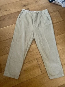 Toast Gabi Pull On Jumbo Cord Trousers Size 14 Beige Green Cropped - Imagen 1 de 8