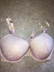 New-36DD Victoria Secret Lined Demi Bra #406473 Beige/pink Convertible - Picture 1 of 8
