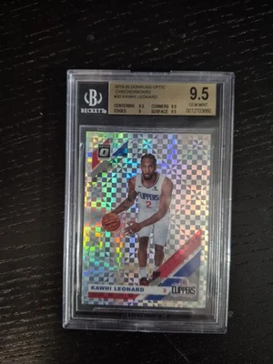 Donruss Optic 2019-20 KAWHI LEONARD BGS GEMA COMO NUEVA 9,5 TABLERO DE AJEDREZ Foto 1 de 4