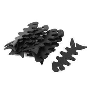 10 Piezas Goma Negra Hueso de Pez Auriculares Cable Cable Enrollador Soporte Envolvente - Imagen 1 de 2