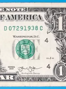 July 29, 1938 : D 07291938 C BIRTHDAY Note $1 One Dollar Bill - Picture 1 of 3