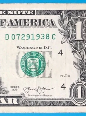 July 29, 1938 : D 07291938 C BIRTHDAY Note $1 One Dollar Bill - Image 1 of 3