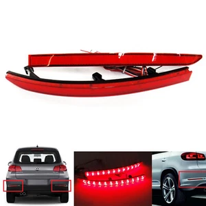 Red Len Rear Bumper Reflector LED Tail Stop Brake Light For Volkswagen 5N Tiguan - Picture 1 of 11