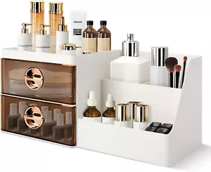Makeup Organizer with Clear Drawers,Plastic Skincare Organizers for Vanity,Large - Picture 1 of 11