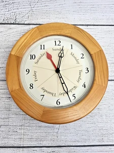 Dayclocks.com Wall Clock Days of the Week Wood Quartz Dayclocks - Tested - Picture 1 of 5