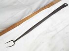 Antique Blacksmith Hand Forged Butcher Fleshing Fork Rendering Wrought Iron D