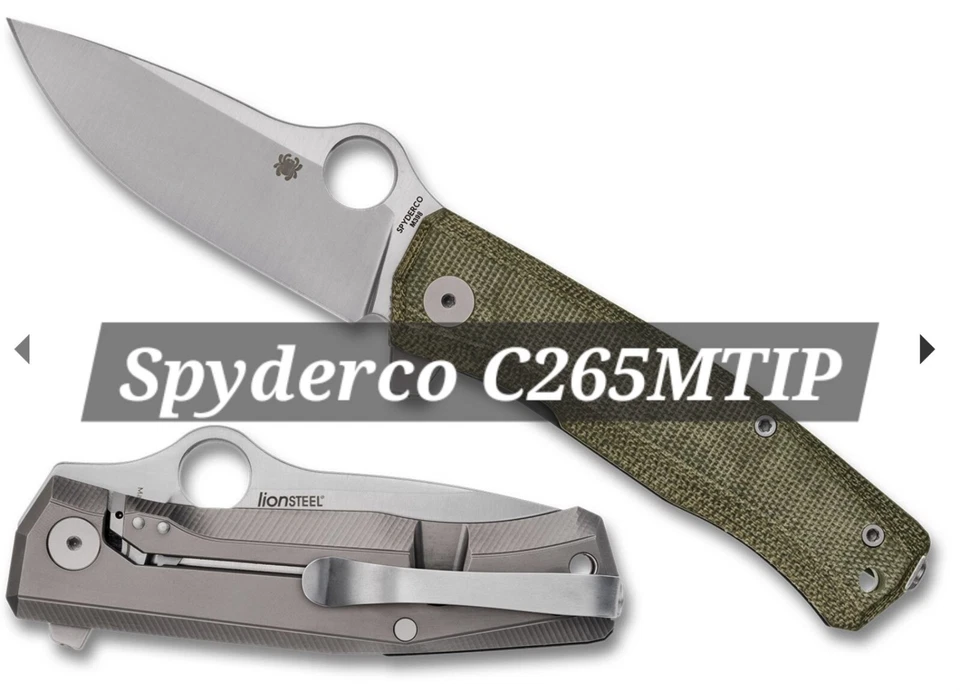 Spyderco SpyMyto Flash Batch M398 Blade Green Micarta/Titanium Frame C265MTIP