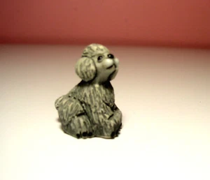 Vintage Miniature Grey Ceramic Poodle Nicely Detailed 1.25" High Excellent Cond. - Picture 1 of 3
