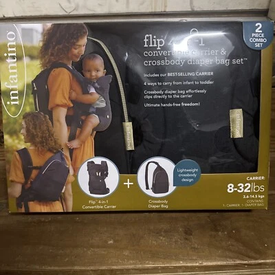 Infantino Flip 4-в-1 трансформируемый перевозчик и сумка для подгузников через плечо комплект совершенно новый - Изображение 1 из 4