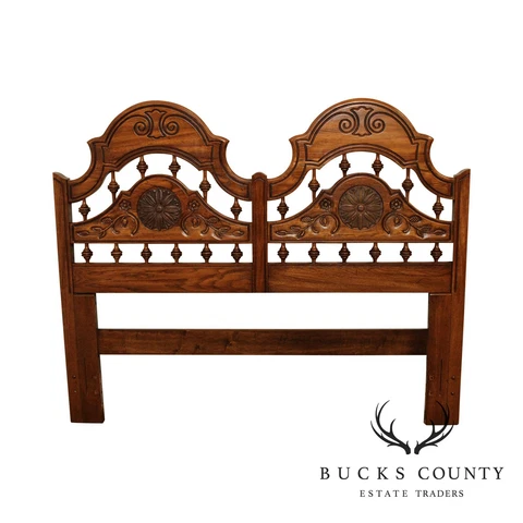 Thomasville French Country Style Vintage Oak Full or Queen Headboard Cover