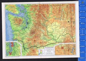 WASHINGTON, USA - 50er Jahre Staatskarte - Bild 1 von 2