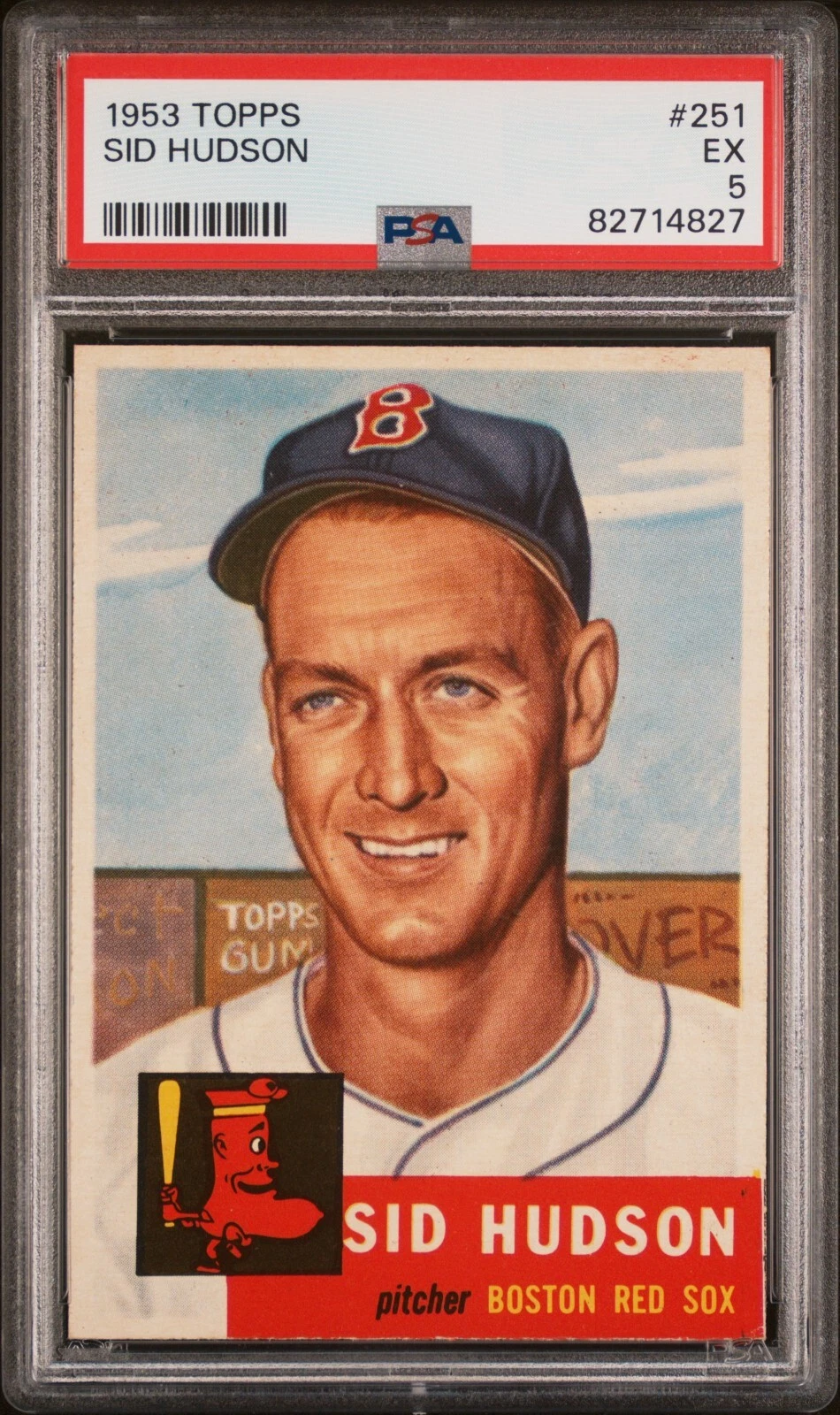 1953 Topps #251 Sid Hudson - PSA EX 5 - Boston Red Sox - CENTERED - VSCARDS