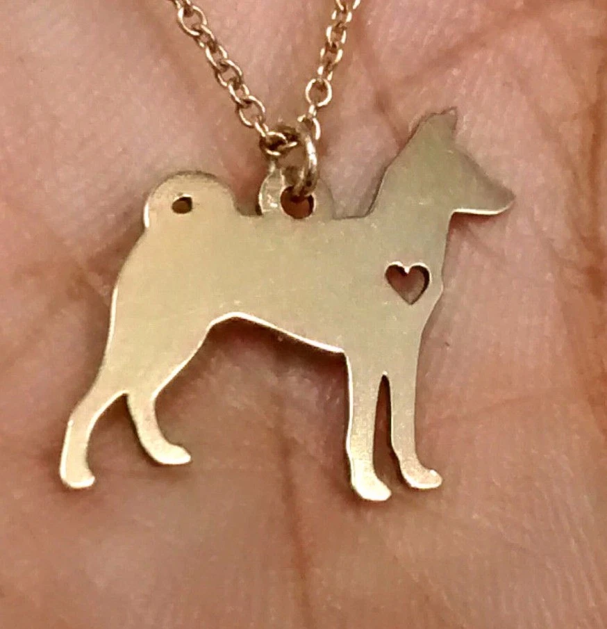 Basenji Necklace - Sterling Silver Jewelry - Gold - Rose Gold - Dog Engraving - Изображение 1 из 1