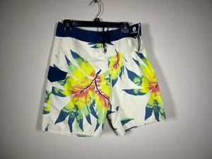 NWT! Volcom Men's Yellow Blue Tropical Boardshorts size: 30 Surf Beach Resort - Picture 1 of 6
