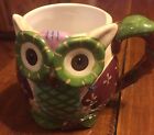 Pier 1 Imports Handpainted Ollie The Owl Large/Oversized Figural Coffee Cup Mug