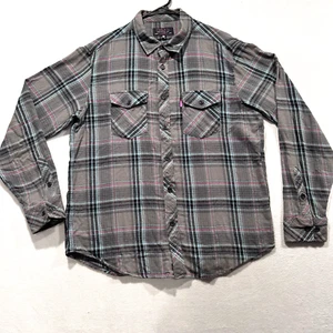 Vintage Mishka NYC Flanel Shirt Long Sleeve Medium Mens Mid Weight RARE OG Color - Picture 1 of 5
