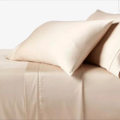 Threshold King Size Cool TENCEL Satin Lyocell Sheet Set - True Khaki - Image 1 of 4