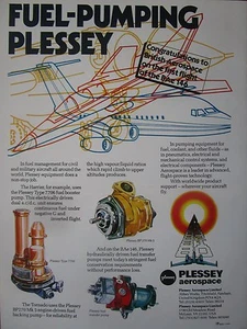10/1981 PUB PLESSEY AEROSPACE BAe 146 AIRCRAFT FUEL TRANSFER PUMP ORIGINAL AD - Picture 1 of 1
