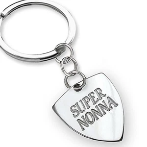 Portachiavi in argento 925 incisione SUPER NONNA - Foto 1 di 1