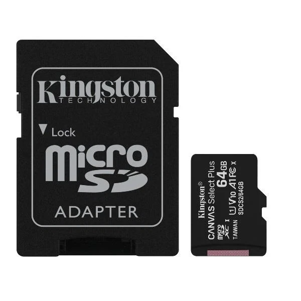 Kingston Canvas Select MicroSDXC 64GB Class 10 Carta Memoria con Adattatore... - Immagine 1 di 1