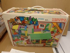 VINTAGE PAUL BUNYAN WOODEN BUILDER 165 PCS FOUND IN ATTIC NICE CONDITION