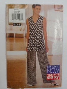 BUTTERICK 1994 PATTERN 3538  MISSES' TOP/PANTS EASY SEE & SEW SZ 12-14-16 UNCUT - Picture 1 of 2