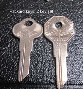 Packard Keys 2 key set NOS original 1935 1936 1937 1938 1939 1940 1941 to 1956 - Picture 1 of 1