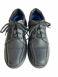 Scarpe uomo Clark’s taglia 9,5M nere pelle ruvida Bradley Walk Comfort Oxford - Foto 1 di 21