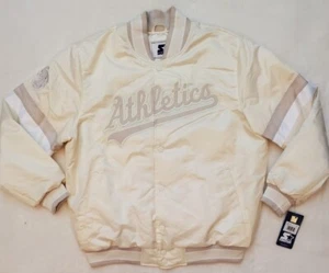 OG 1983 Pearl Oakland A's Quilt Lined Full Snap Starter Jacket Sz L 🤯 - Picture 1 of 16
