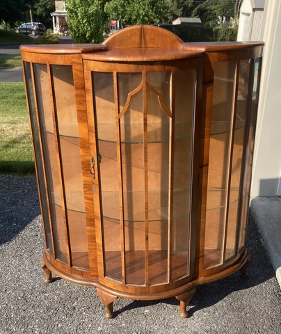 Vintage Art Deco Chippendale China Curio Cabinet Cover