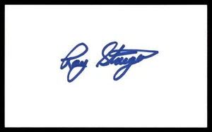 ROY STAIGER Signed Authentic AUTO Index Card YANKEES - Picture 1 of 2