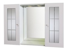 Specchiera Tivoli - Specchio bagno Contenitore 2 ANTE Vetro e Faretti LED