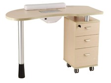 Tavolo Manicure professionale aspiratore poggiamani color legno cassettiera