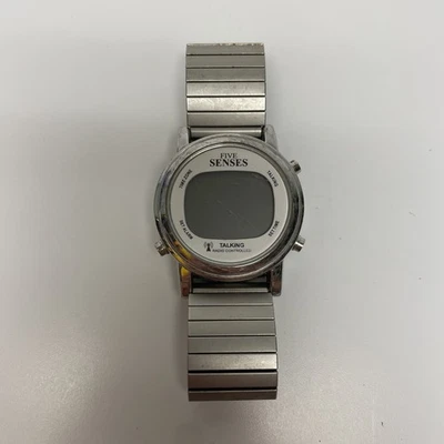 Five Senses Parlante Radio Control Hombres Metal Electrónico Reloj ~ 6in - Imagen 1 de 4