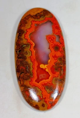 Piedra preciosa cabujón ovalado de ágata costura roja diseñador natural 76 quilates 6X24X51 mm HX 13 Foto 1 de 4