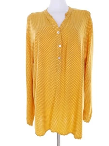 massimo Size XL Yellow Popover Tunic Blouse Viscose 100% Long Sleeve Diamonds p - Picture 1 of 5