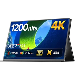 UColor T6 16 Zoll 4K Tragbarer Monitore HDR Bildschirm 100% sRGB mit 1200 Nits - Afbeelding 1 van 10