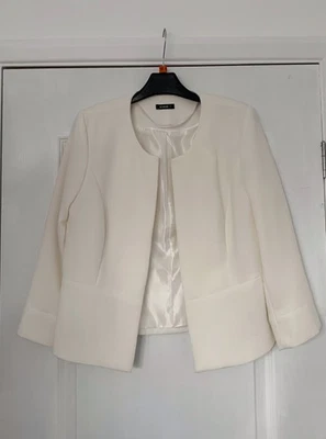 Women’s Short  Jacket Cover Up Cream Wedding christening Cruise Size  12 New - Image 1 of 4