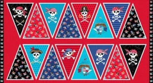 Skull And Crossbones 100% Cotton Bunting Panel - Picture 1 of 1