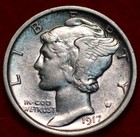 Uncirculated 1917 Philadelphia Mint Silver Mercury Dime