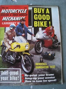 MOTORCYCLE MECHANICS MAGAZINE APR 1969 BUY A GOOD BIKE DUNSTALL DOMINATOR REPAIN - Picture 1 of 3