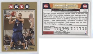 2008-09 Topps Gold Border /2008 Brook Lopez #205 Rookie RC
