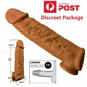 6.5" Male Cock-Girth-Enlarger-Enhancer-Penis-Extension-Extender-Sleeve Condoms - Picture 1 of 9