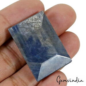 Natural Sapphire Blue Gray Rectangle Cut Untreated Certified Gemstone 113.30 Ct