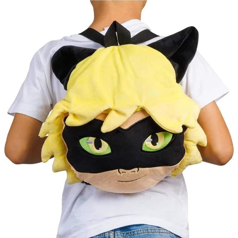 Mochila escolar de felpa Miraculous Cat Nior figura almohada jugable de 12" Foto 1 de 4