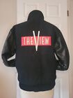 Rare Varisty Cast Crew Jacket Abc's  The View Show  Small Wool & Leather Blend