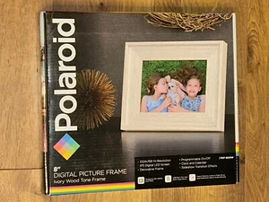 Polaroid 8" Digital Picture Frame With Ivory Wood Tone Frame PDF-800IW - Picture 1 of 6