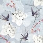 S658# 3 x PETITES serviettes en papier simples pour découpage fleurs orientales hirondelle bleu