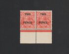 Pair Of 11/2dd Red KGV Two Pence Overprint MINT MNH