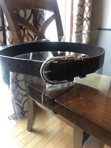 Women/Girl’s Brown Genuine Leather Belt, D-Ring Silver Buckle - Picture 1 of 7